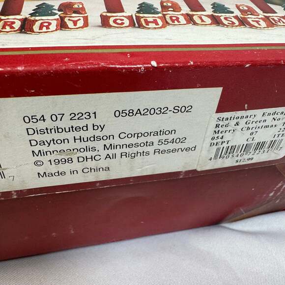 1998 red & green novelty merry christmas taper candle set - Picture 7 of 9